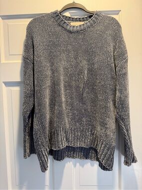 Philosophy Heathered Gray Chenille Crewneck Sweater
